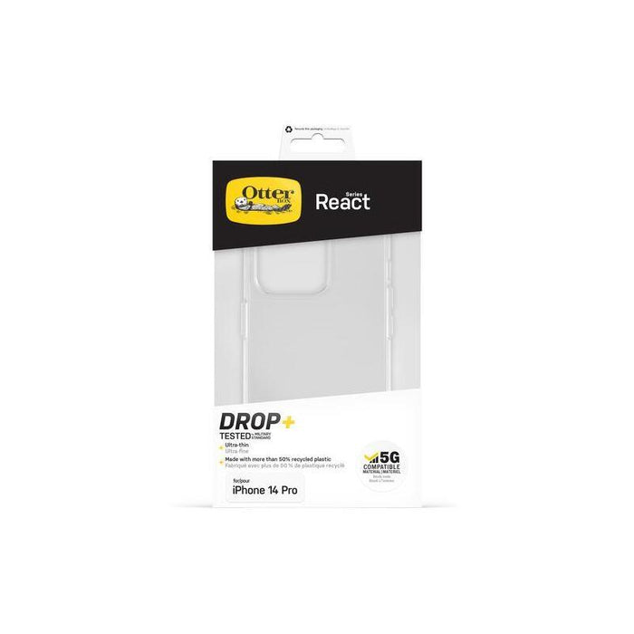 Otterbox React Series Carcasa Trasera Para Teléfono Móvil Antimicrobiano Policarbonato Goma Sintética Transparente Para Apple Iphone 14 Pro