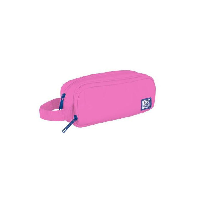 Oxford B-Smart Estuche Portatodo - 3 Compartimentos - Asa Lateral - Fabricado En Material Reciclado - Rosa