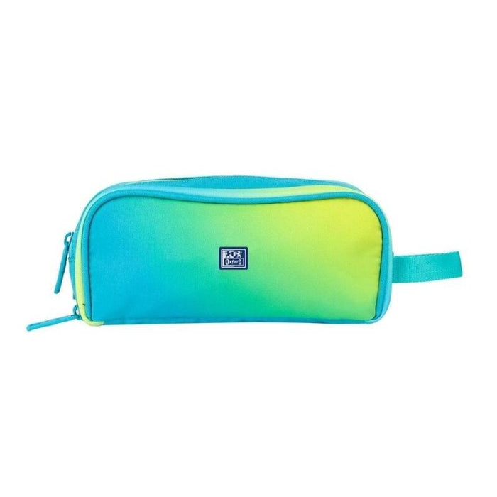 Oxford Gradient Estuche Portatodo - 3 Cremalleras - Asa Lateral - Fabricado En Material Reciclado - Electric Lime