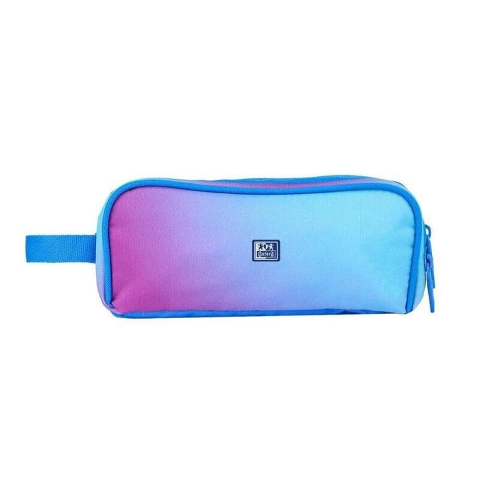 Oxford Gradient Estuche Portatodo - 3 Cremalleras - Asa Lateral - Fabricado En Material Reciclado - Mystic Blue