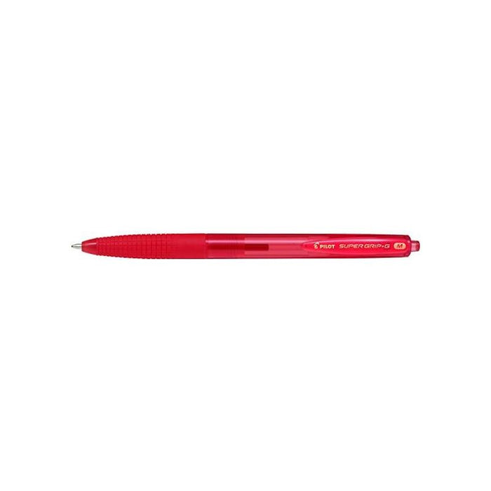 Pack 12 Unidades Pilot Boligrafo De Bola Retractil Supergrip G - Punta Redonda 1.0mm - Trazo 0.4mm - Tinta De Aceite - Grip Ergonomico - Color Rojo