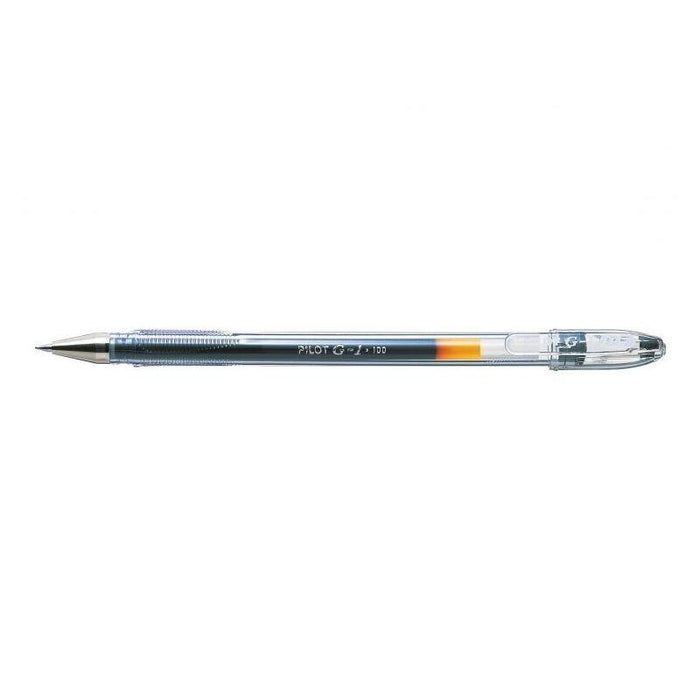 Pack 12 Unidades Pilot Boligrafo De Gel G1 - Recargable - Punta De Bola 0.5mm - Trazo 0.3mm - Cuerpo Transparente - Color Negro