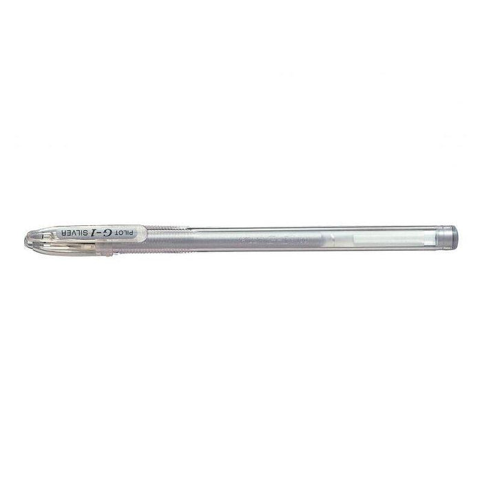Pack 12 Unidades Pilot Boligrafo De Gel G1 - Recargable - Punta De Bola 0.7mm - Trazo 0.32mm - Cuerpo Transparente - Color Plata
