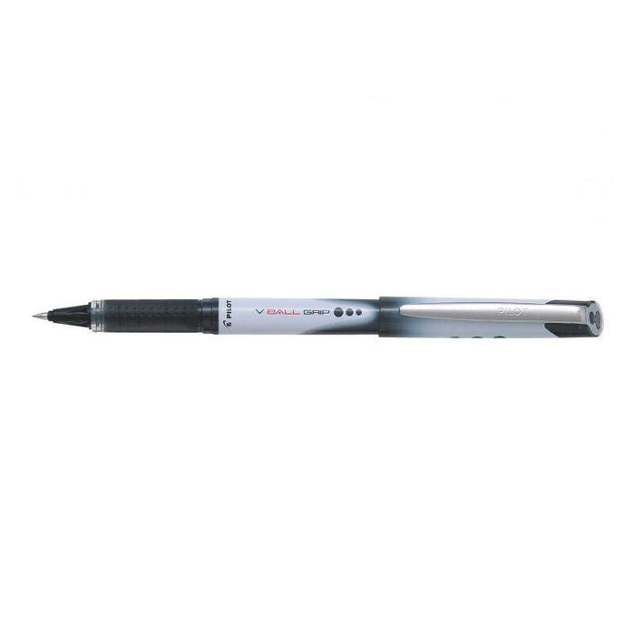 Pack 12 Unidades Pilot Boligrafo De Tinta Liquida V Ball Grip 05 - Punta De Bola Conica 0.5mm - Trazo 0.3mm - Grip De Goma - Color Negro