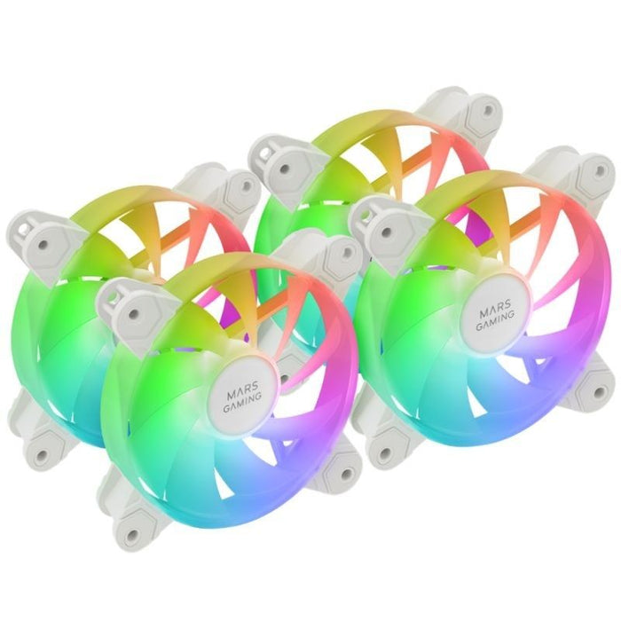 Pack 3 Ventiladores Pc  Mars Gaming Mf-4a 12cm Argb Blanco