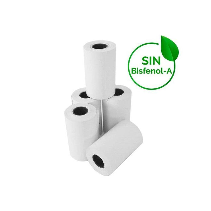 Pack De 10 Rollos De Papel Termico De 57x35mm Libre De Bisfenol A