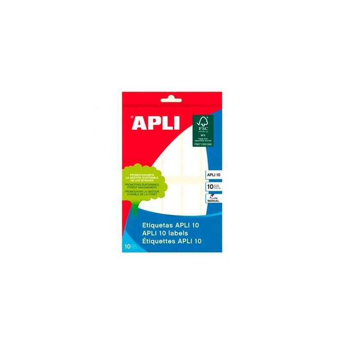 Pack De 10 Unidades Apli Etiquetas Adhesivas 20x75mm Escritura Manual C/Romos 10 X 10h Blanco