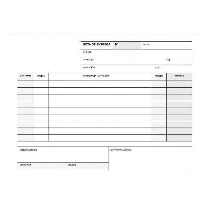 Pack De 10 Unidades Apli Talonario Entrega 1/8 Apaisado Duplicado - Formato Apaisado - 2 Copias - Numeracion Secuencial - Papel Autocopiativo - Blanco