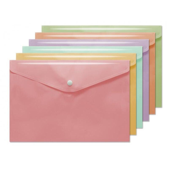 Pack De 10 Unidades Bismark Sobres De Polipropileno Con Broche A4 - Cierre De Broche
