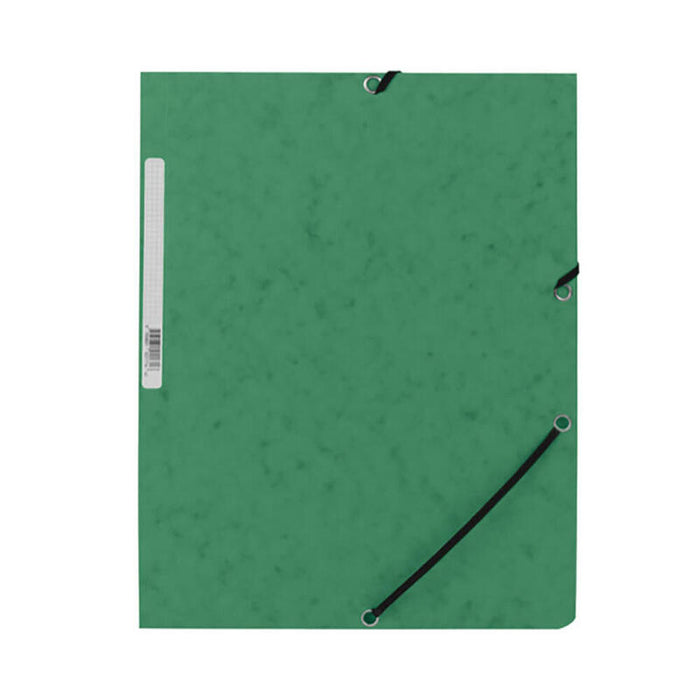 Pack De 10 Unidades - Carpeta Con Gomas Cartón Verde Con Solapas Din A4