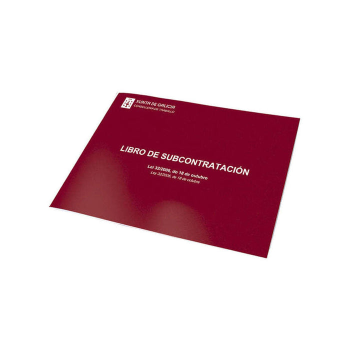 Pack De 10 Unidades Dohe Libro De Subcontratacion Din A4 Apaisado Gallego/Castellano - 10 Hojas Numeradas - Hojas