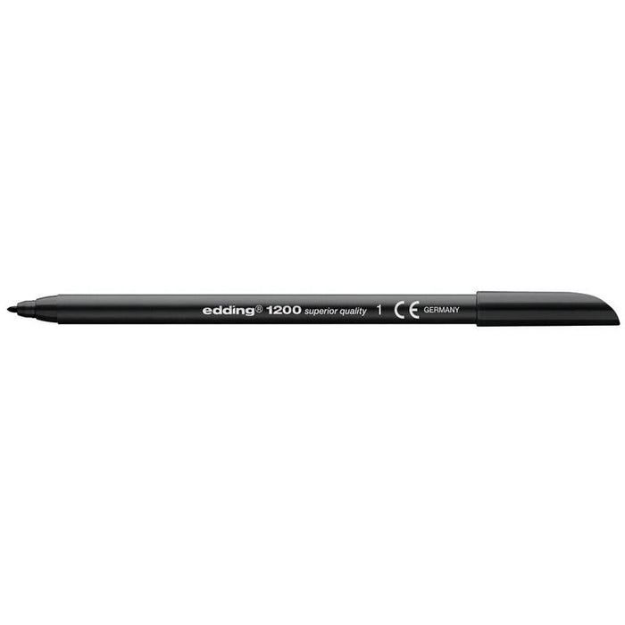Pack De 10 Unidades Edding 1200 Rotulador Permanente Punta Redonda - Trazo Entre 0.5 Y 1 Mm. - Tinta Con Base De Agua - Color Negro