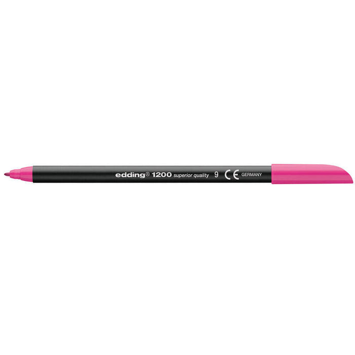 Pack De 10 Unidades Edding 1200 Rotulador Permanente Punta Redonda - Trazo Entre 0.5 Y 1 Mm. - Tinta Con Base De Agua - Color Rosa
