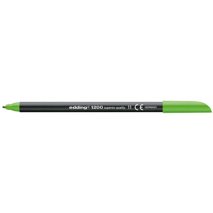 Pack De 10 Unidades Edding 1200 Rotulador Permanente Punta Redonda - Trazo Entre 0.5 Y 1 Mm. - Tinta Con Base De Agua - Color Verde Claro