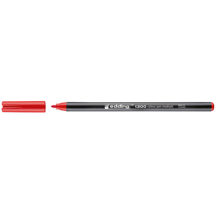 Pack De 10 Unidades Edding 1300 Rotulador  - Punta Redonda - Trazo 2 Mm. - Tinta Con Base De Agua - Color Rojo