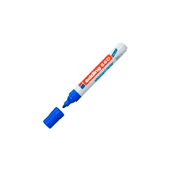 Pack De 10 Unidades Edding Marcador De Pizarra Blanca 660 Azul