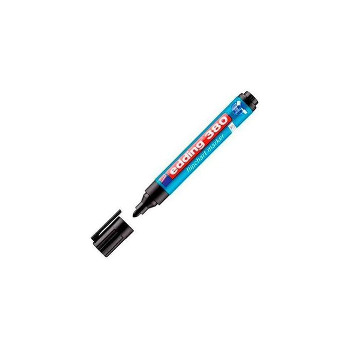 Pack De 10 Unidades Edding Marcador Para Flipcharts 380 Cónico Recargable Negro
