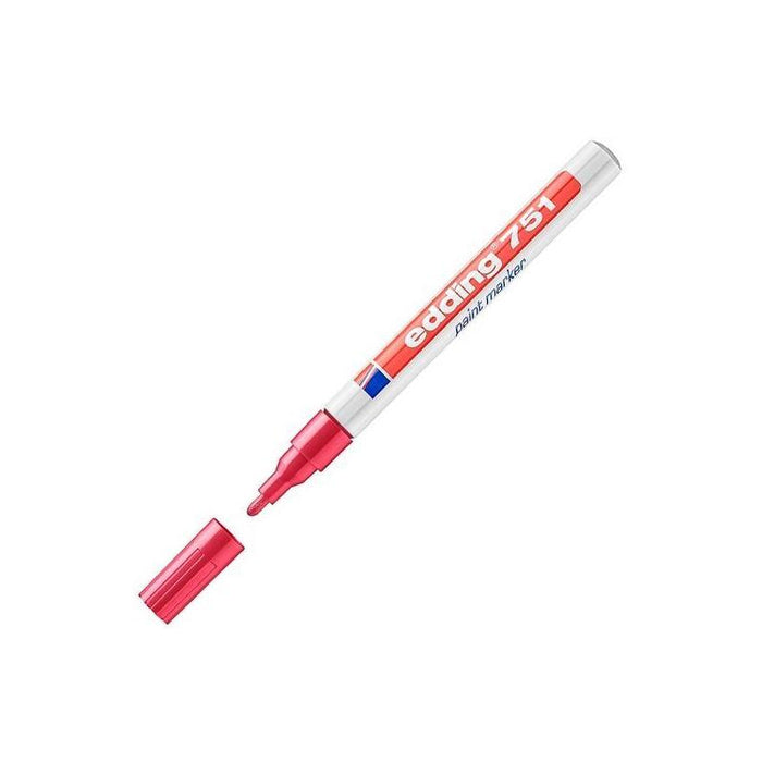 Pack De 10 Unidades Edding Marcador Permanente Tinta Opaca 751 Rojo