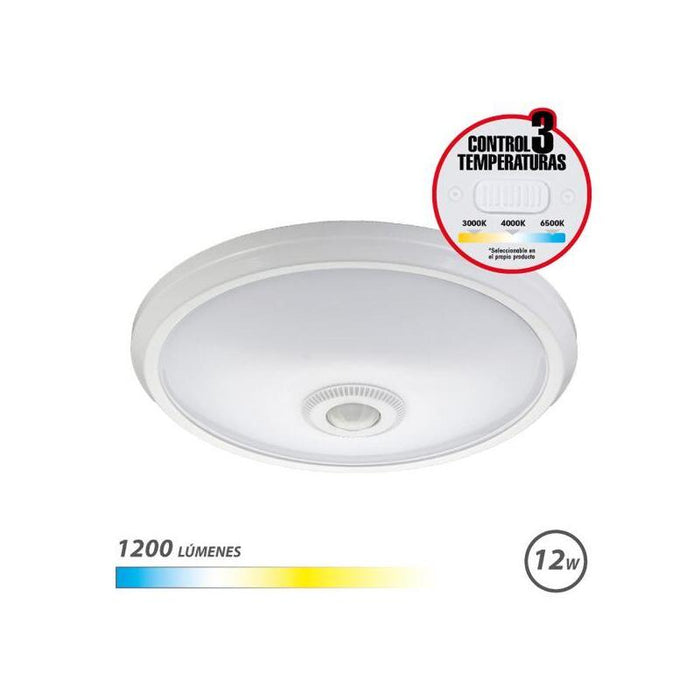 Pack De 10 Unidades Elbat Aplique De Superficie Led 12w - 1200lm - Selector 3 Temperaturas - Sensor De Luz Ambiental -