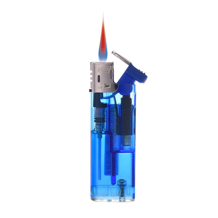 Pack De 10 Unidades - Encendedor Recargable Llama Roja, Colores Surtidos Transparente, 8 X 2,5 X 1 Cm