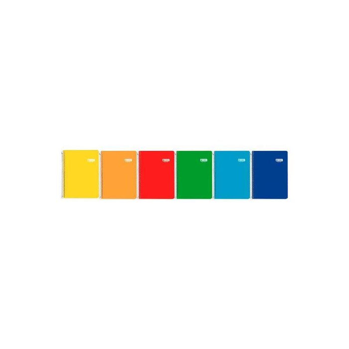 Pack De 10 Unidades Enri Cuaderno Espiral 4º 80h 60gr Pauta 3 C/M Tapa Blanda C/Surtidos