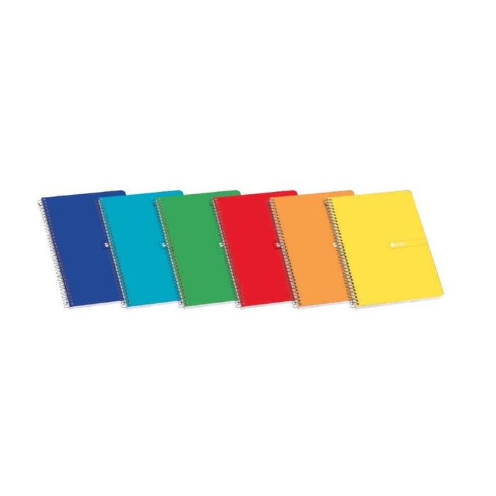 Pack De 10 Unidades Enri Plus Cuaderno Espiral Formato Cuarto Pautado 3mm - 80 Hojas 60gr Con Margen - Cubierta Blanda - Colores Surtidos