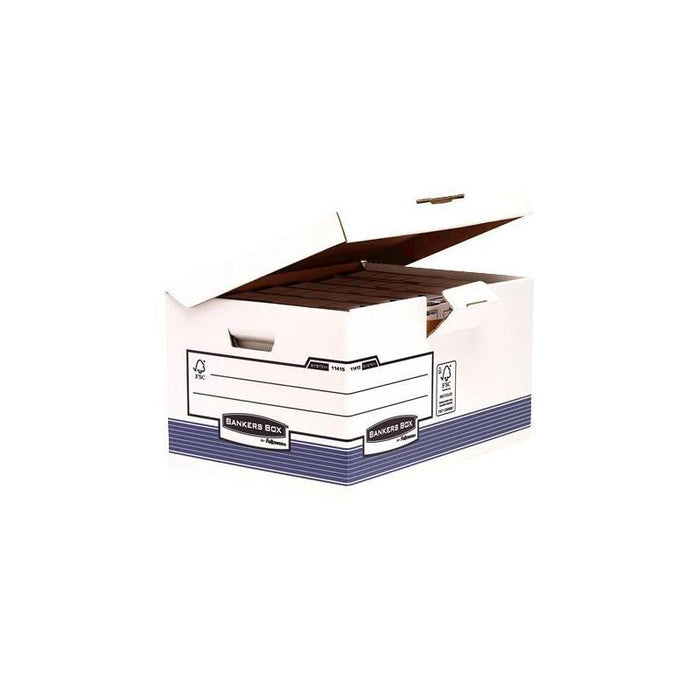 Pack De 10 Unidades Fellowes Maxi Contenedor De Archivos Con Tapa Fija System Azul