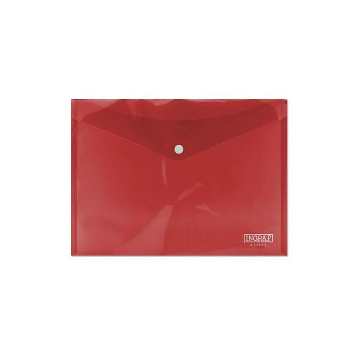 Pack De 10 Unidades Ingraf Sobre Portadocumentos Con Broche A4 Rojo