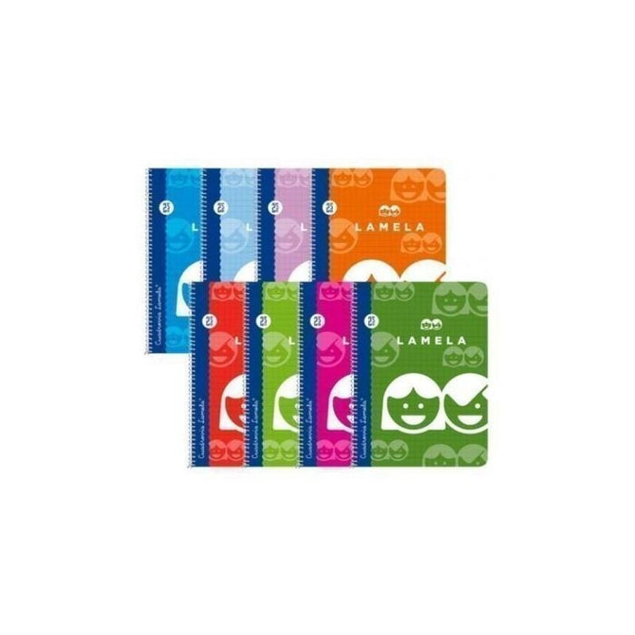 Pack De 10 Unidades Lamela Cuaderno Espiral 40h 4º 70gr Cuadrovía 3mm C/Margen Cubierta Básica C/Surtidos