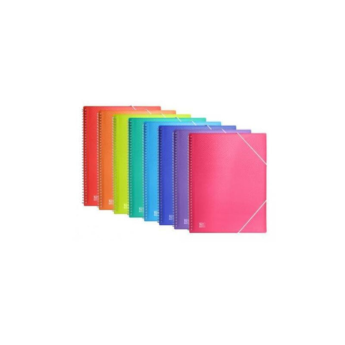 Pack De 10 Unidades Oxford Carpeta Con 40 Fundas Cristal Espiral Con Gomas Urban Pp Colores Surtidos A4