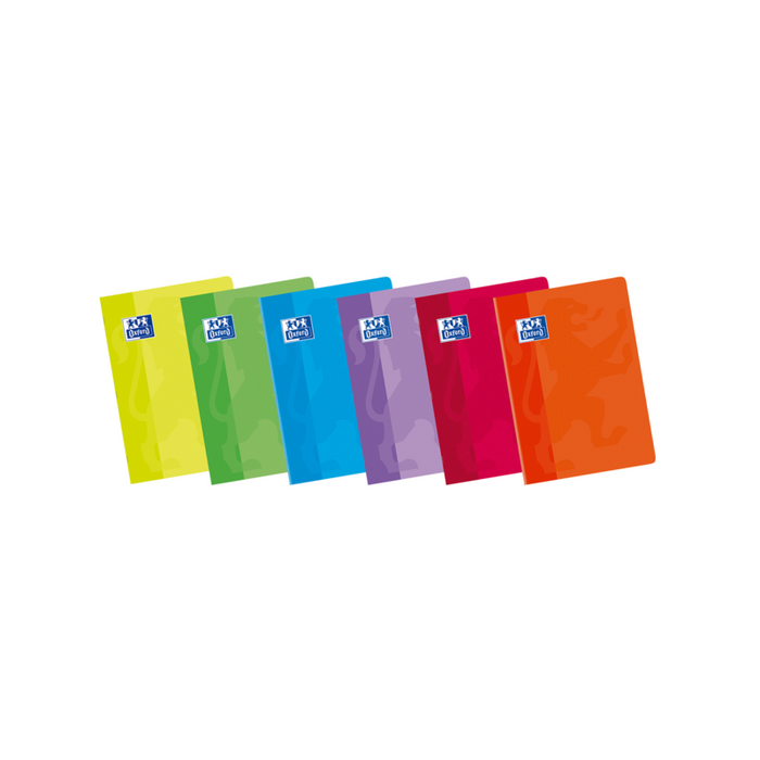 Pack De 10 Unidades Oxford School Classic A5+ Tapa Blanda Libreta Grapada 8x8 - 48 Hojas - Margen 8x8 - Colores Surtidos