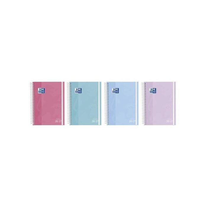 Pack De 10 Unidades Oxford Touch Agenda Escolar Con Espiral - Castellano - Tapa Extradura - Formato Cuartilla - Semana