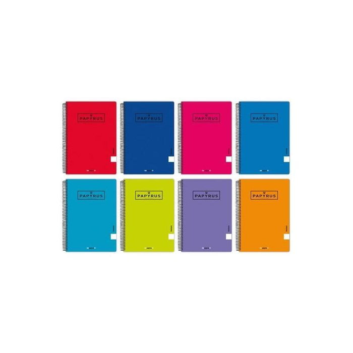 Pack De 10 Unidades Papyrus Cuaderno Tapa Blanda 01-Uniclasic 80h 90gr Folio Cuadrícula 4mm Colores Surtidos