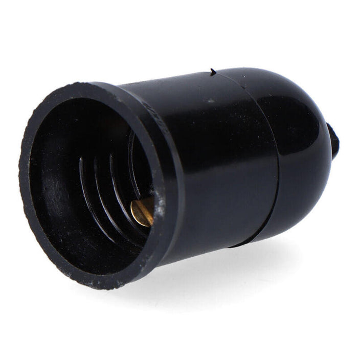 Pack De 10 Unidades - Portalámparas Obra Con Colgante E27, 4 A 250 V, Negro, Ø35 X 60 Mm (Retractilado)