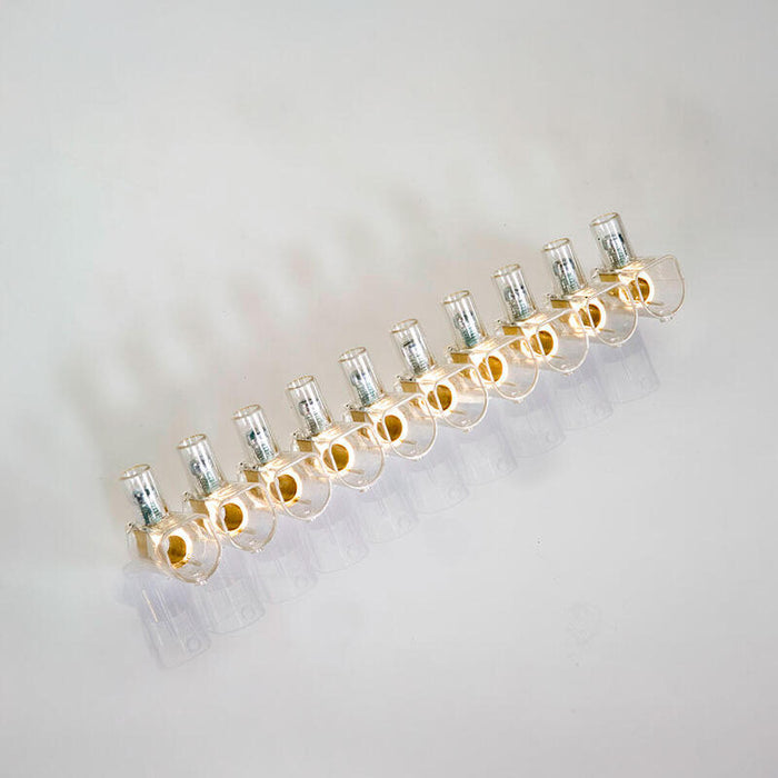 Pack De 10 Unidades - Regleta Ciega Transparente 10 Polos 4 Mm²