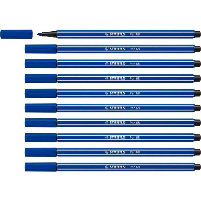 Pack De 10 Unidades Stabilo Pen 68 Rotulador De Punta De Fibra - Trazo De 1mm Aprox. - Tinta Con Base De Agua - Color
