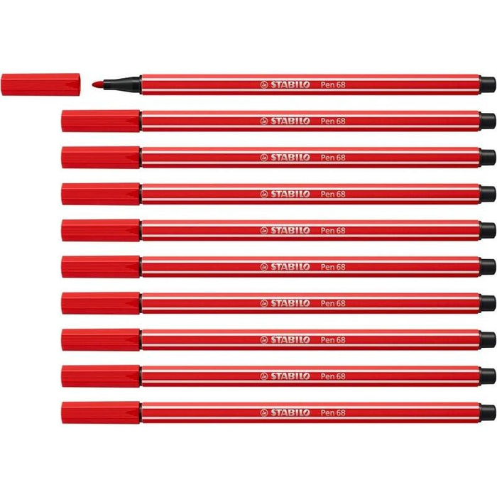 Pack De 10 Unidades Stabilo Pen 68 Rotulador De Punta De Fibra - Trazo De 1mm Aprox. - Tinta Con Base De Agua - Color