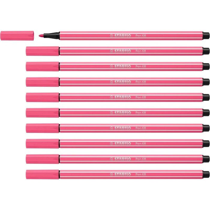 Pack De 10 Unidades Stabilo Pen 68 Rotulador De Punta De Fibra - Trazo De 1mm Aprox. - Tinta Con Base De Agua - Color