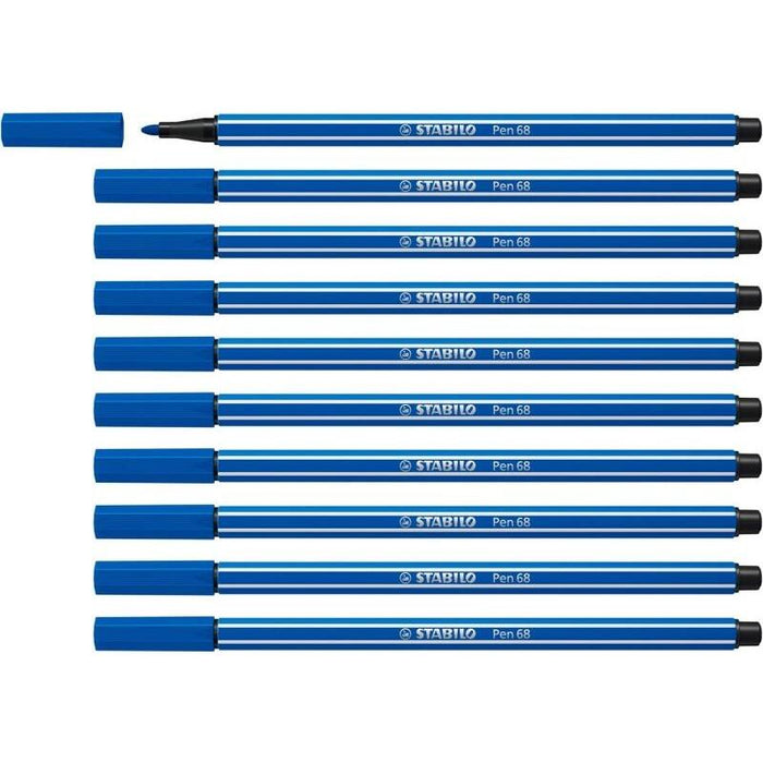 Pack De 10 Unidades Stabilo Pen 68 Rotulador De Punta De Fibra - Trazo De 1mm Aprox. - Tinta Con Base De Agua - Color