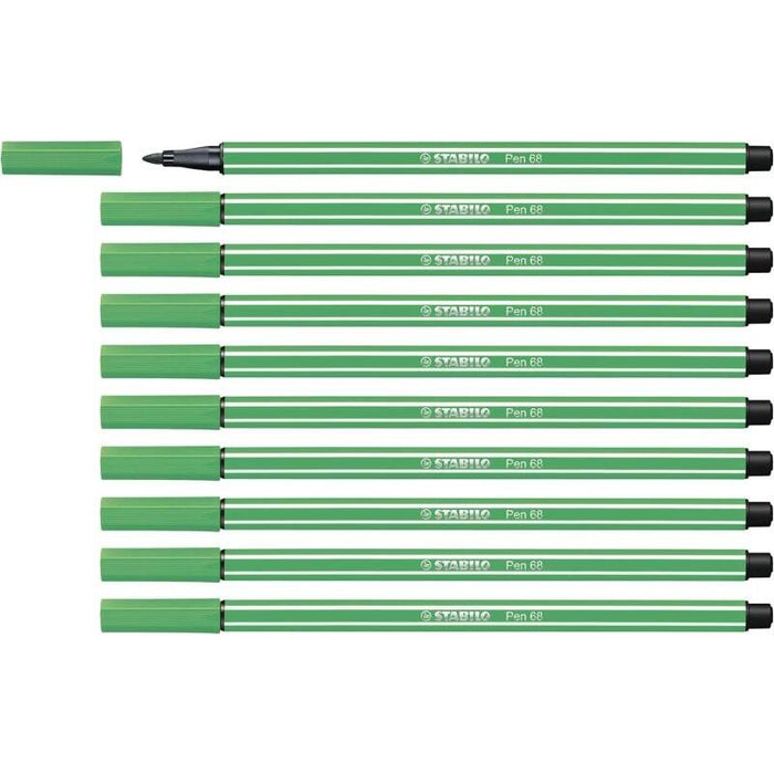 Pack De 10 Unidades Stabilo Pen 68 Rotulador De Punta De Fibra - Trazo De 1mm Aprox. - Tinta Con Base De Agua - Color
