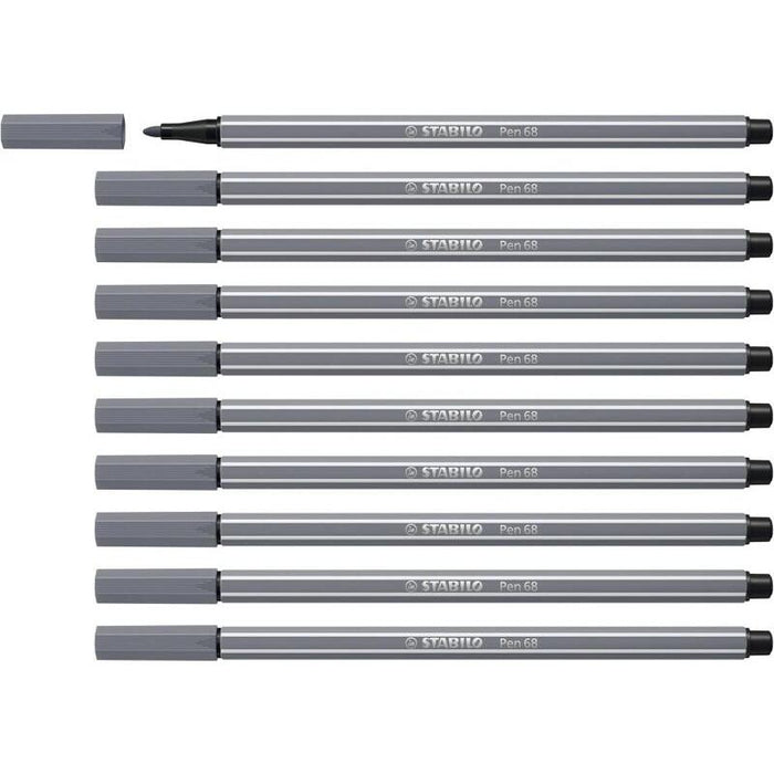 Pack De 10 Unidades Stabilo Pen 68 Rotulador De Punta De Fibra - Trazo De 1mm Aprox. - Tinta Con Base De Agua - Color
