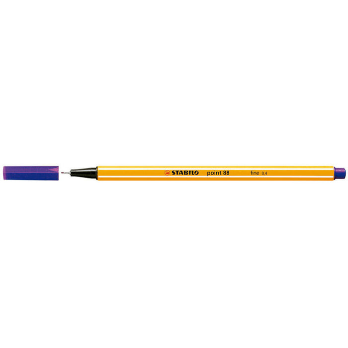 Pack De 10 Unidades Stabilo Point 88 Rotulador De Punta Fina De Fibra - Trazo De 0.4 Mm - Tinta Con Base De Agua - Color Violeta