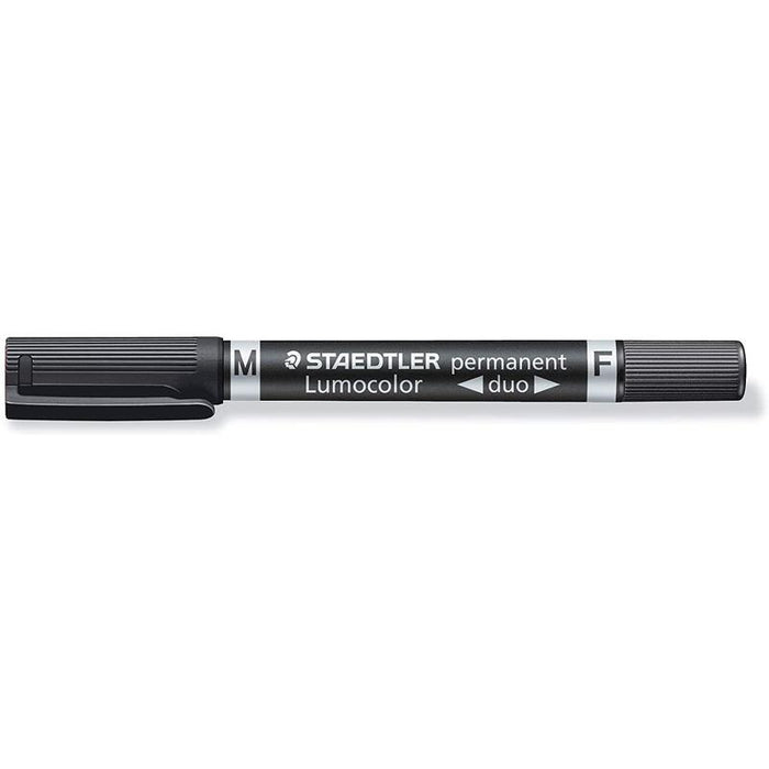 Pack De 10 Unidades Staedtler Lumocolor 348 Rotulador Permanente De Doble Punta - Secado Rapido - Color Negro