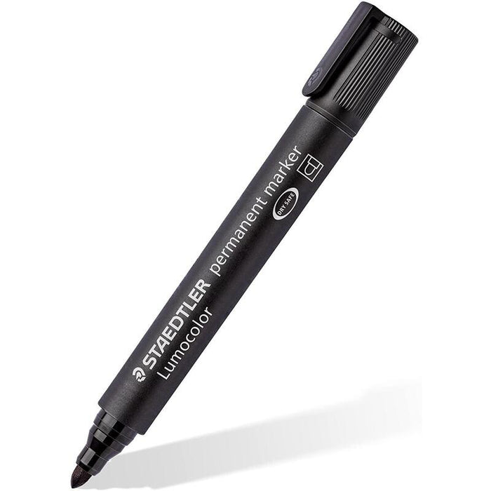 Pack De 10 Unidades Staedtler Lumocolor 352 Rotulador Permanente - Punta Redonda - Trazo 2mm Aprox. - Capuchon Con Clip - Secado Rapido - Color Negro