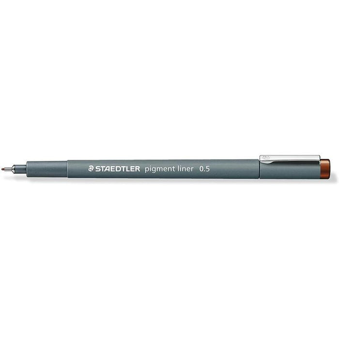 Pack De 10 Unidades Staedtler Pigment Liner 308 Rotulador Calibrado - Trazo 0.5mm - Secado Rapido - Marron