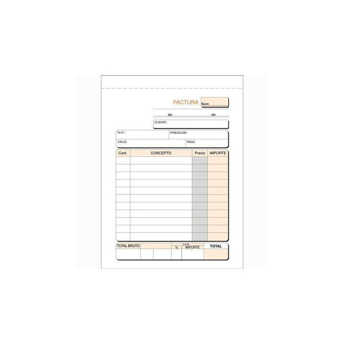 Pack De 10 Unidades Talonario Facturas Octavo Natural Duplicado Autocopia