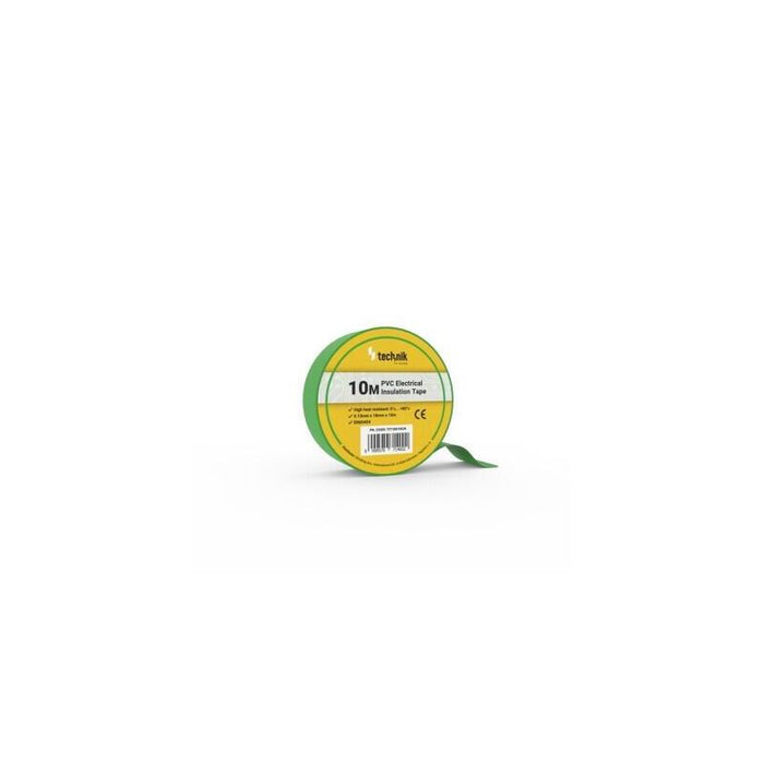 Pack De 10 Unidades Technik Cinta Aislante Pvc 0.13x18mm 10 Metros Verde 10 Uds