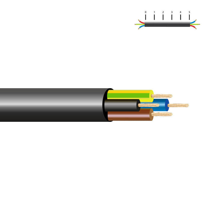 Pack De 100 Metros - Manguera Acrilica 4x2,5mm Negra Euro/Mts