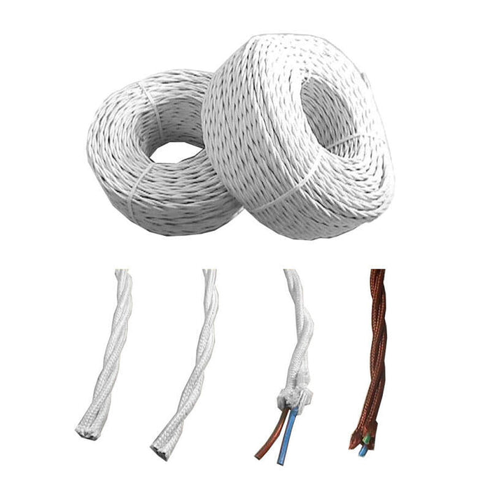 Pack De 100 Unidades - Cable Paralelo Textil Trenzado H05v-K 2 X 1,00 Mm² Marrón Euro/M