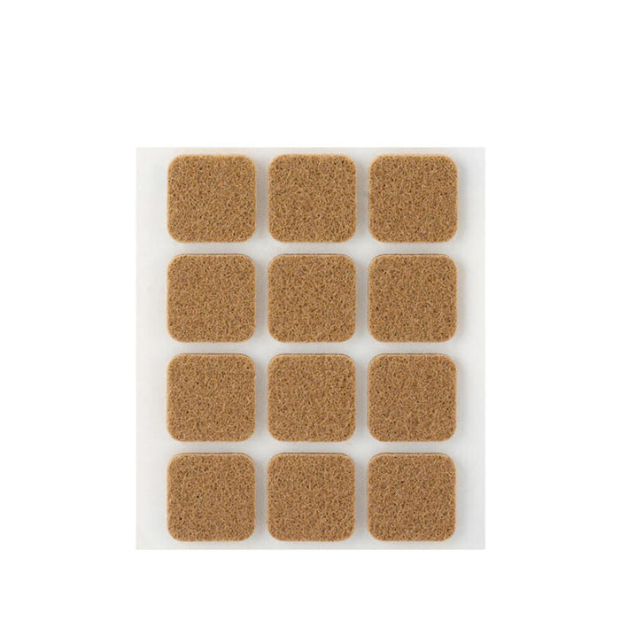 Pack De 11 Unidades - Pack 12 Fieltros Marron Sinteticos Adhesivos 22x22mm Plasfix Inofix